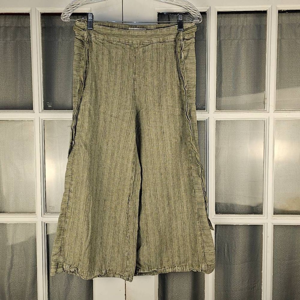 Anthropologie‎ Womens Green Wide Leg Crop Pants XS